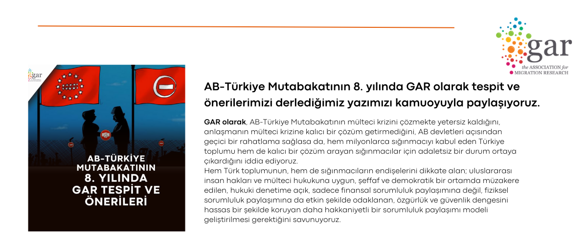 AB - Türkiye Mutabakatının 8. Yılında GAR Tespit ve Önerileri